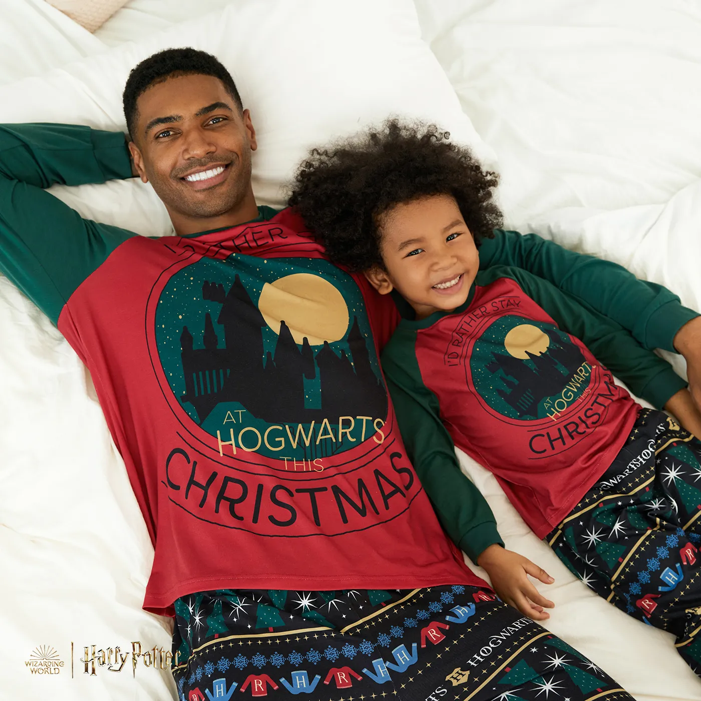 Harry Potter Christmas Family Matching Letter Print Long-sleeve Pajamas Sets (Flame Resistant)