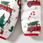 Christmas Family Matching Childlike Truck Carrying Tree  Zipper Stand Collar Coats  image 4