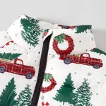 Christmas Family Matching Childlike Truck Carrying Tree  Zipper Stand Collar Coats  image 6
