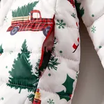 Christmas Family Matching Childlike Truck Carrying Tree  Zipper Stand Collar Coats  image 3