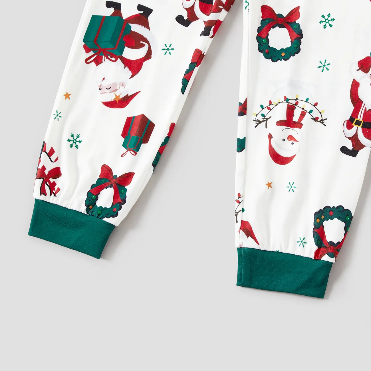 Natal Look de família Manga comprida Conjuntos de roupa para a família Pijamas (Flame Resistant) branco original big image 1