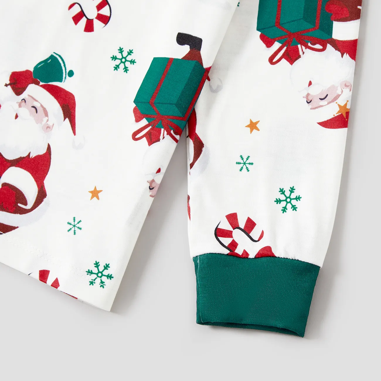 Natal Look de família Manga comprida Conjuntos de roupa para a família Pijamas (Flame Resistant) branco original big image 1