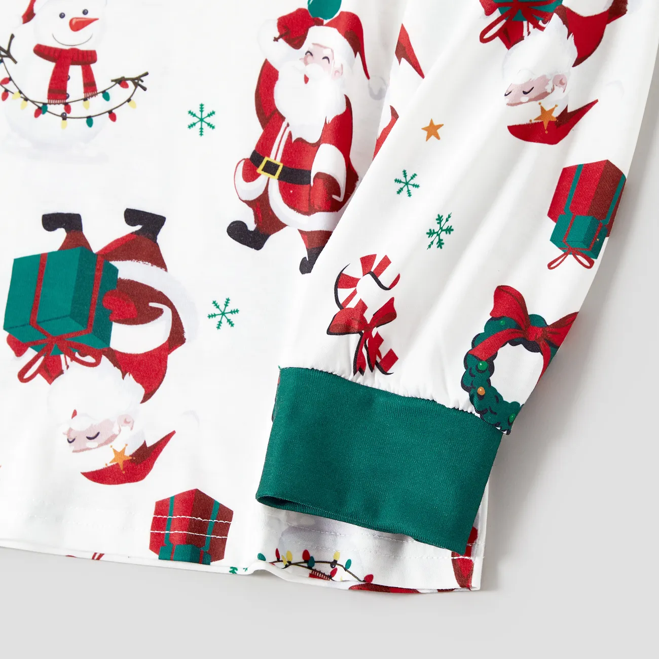 Navidad Looks familiares Manga larga Conjuntos combinados para familia Pijamas (Flame Resistant) blanco original big image 1