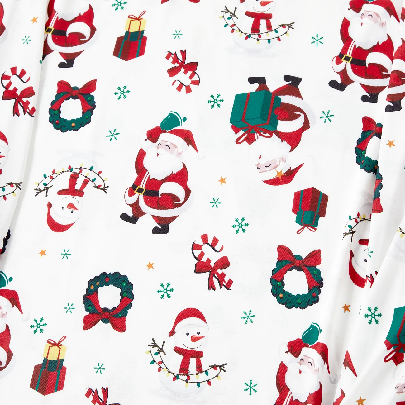 Weihnachten Familien-Looks Langärmelig Familien-Outfits Pyjamas (Flame Resistant) ursprünglich weiß big image 1