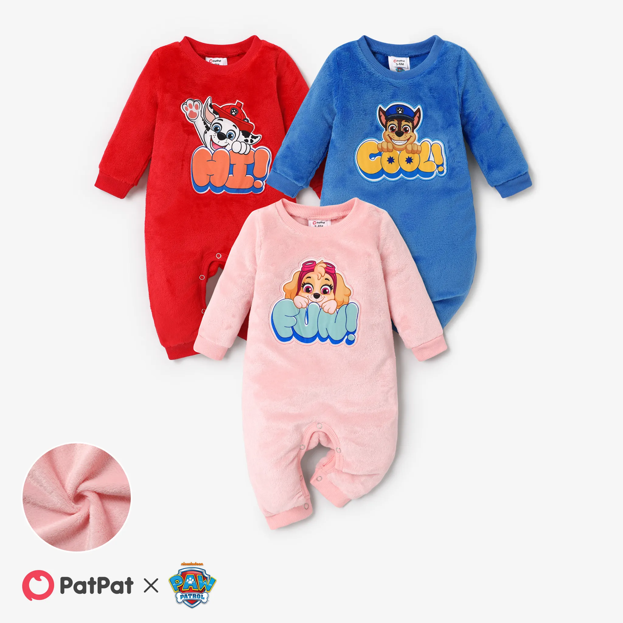 Paw Paw Patch Embroidered Flannel Romper