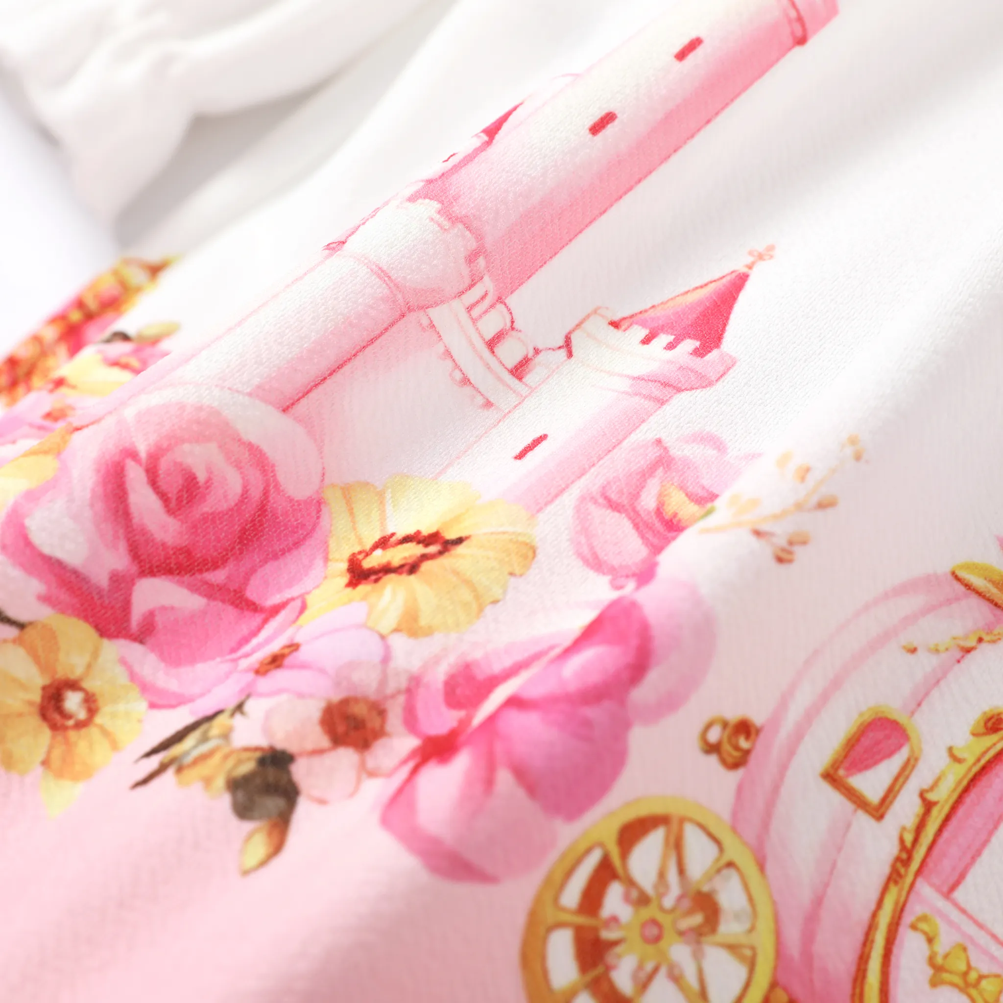 Kid Girl Floral Ruffle Elegant Style Dress White image 5