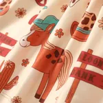 Animal Pattern Cowboy Tassel Suit Dress, 2pcs, Long Sleeve, for Baby Girl Brown image 6