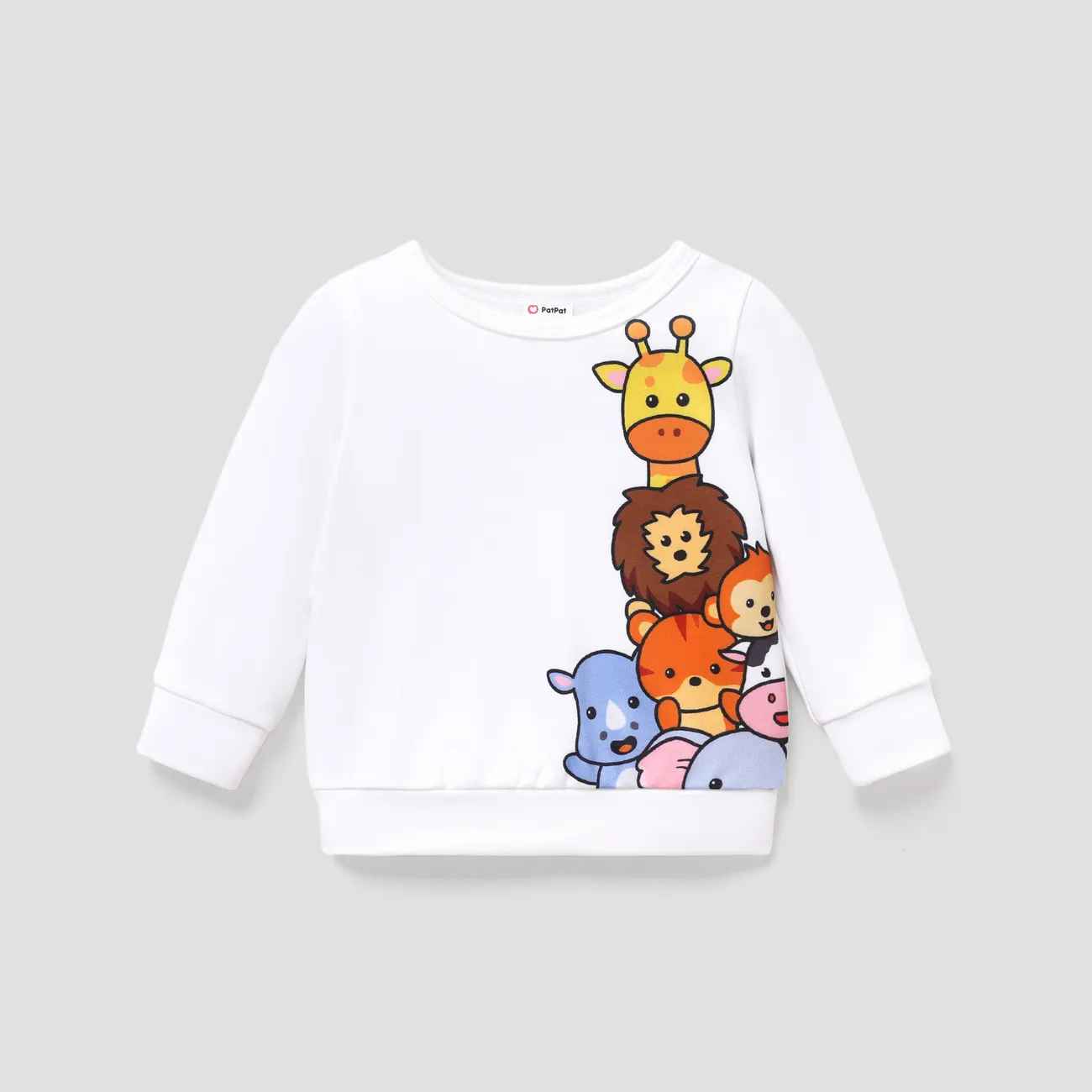 Bebé Menino Animais Infantil Manga comprida Sweatshirt Branco big image 1