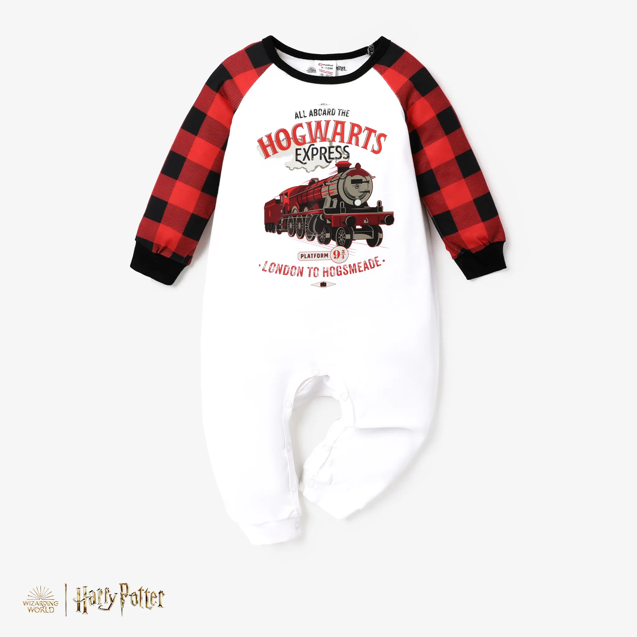 Harry Potter Christmas Family Matching Letter& Character Print Long-sleeve Pajamas Sets (Flame Resistant) Red big image 1