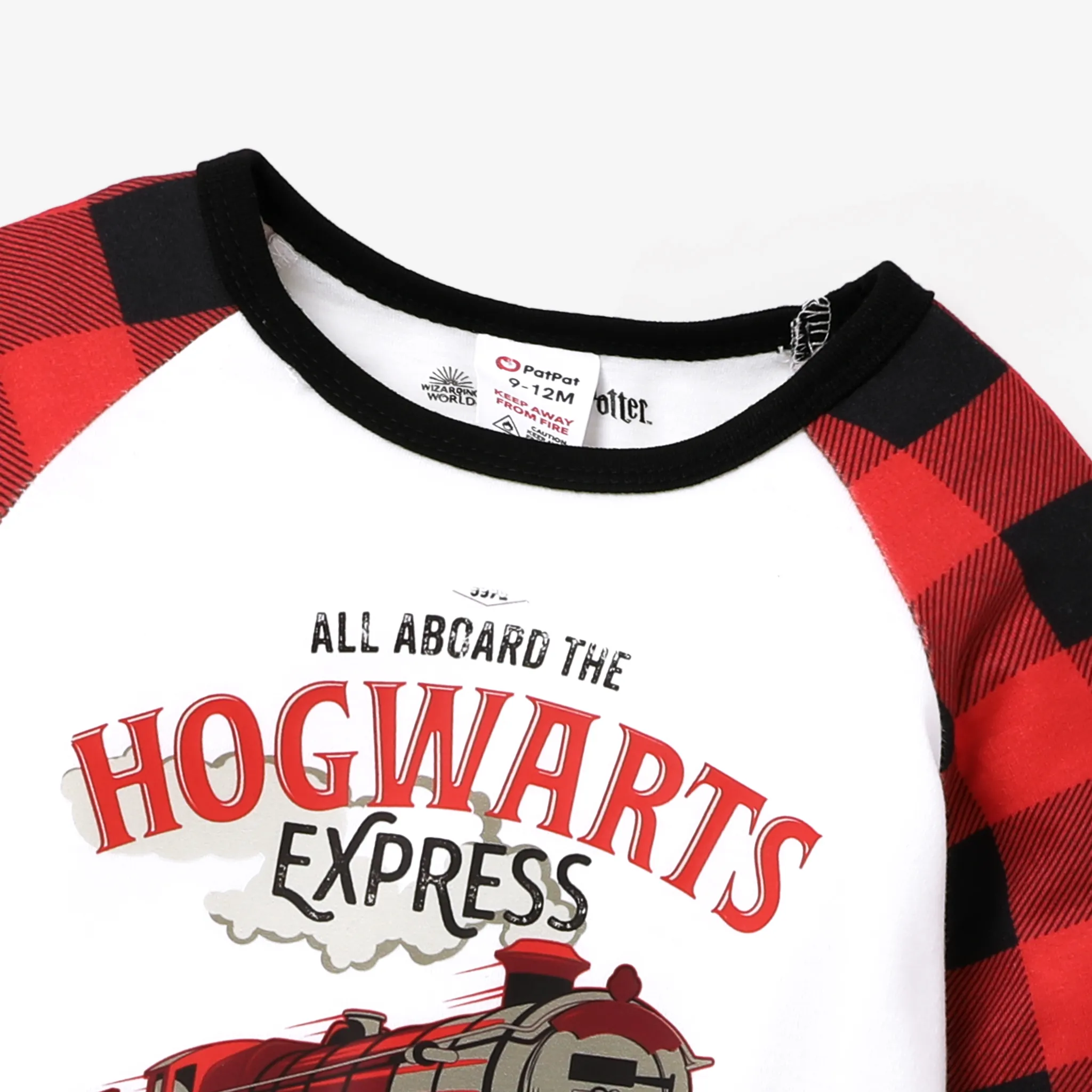 Harry Potter Christmas Family Matching Letter& Character Print Long-sleeve Pajamas Sets (Flame Resistant) Red image 3