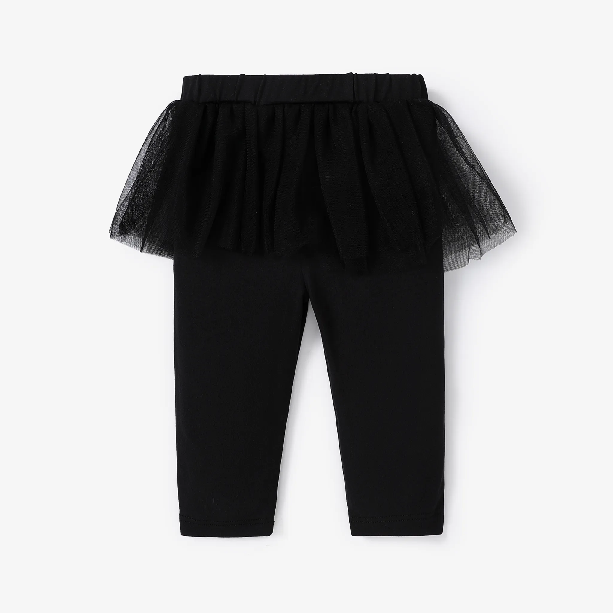 Baby Girl Solid color Mesh Fabric Stitching Leggings  image 2