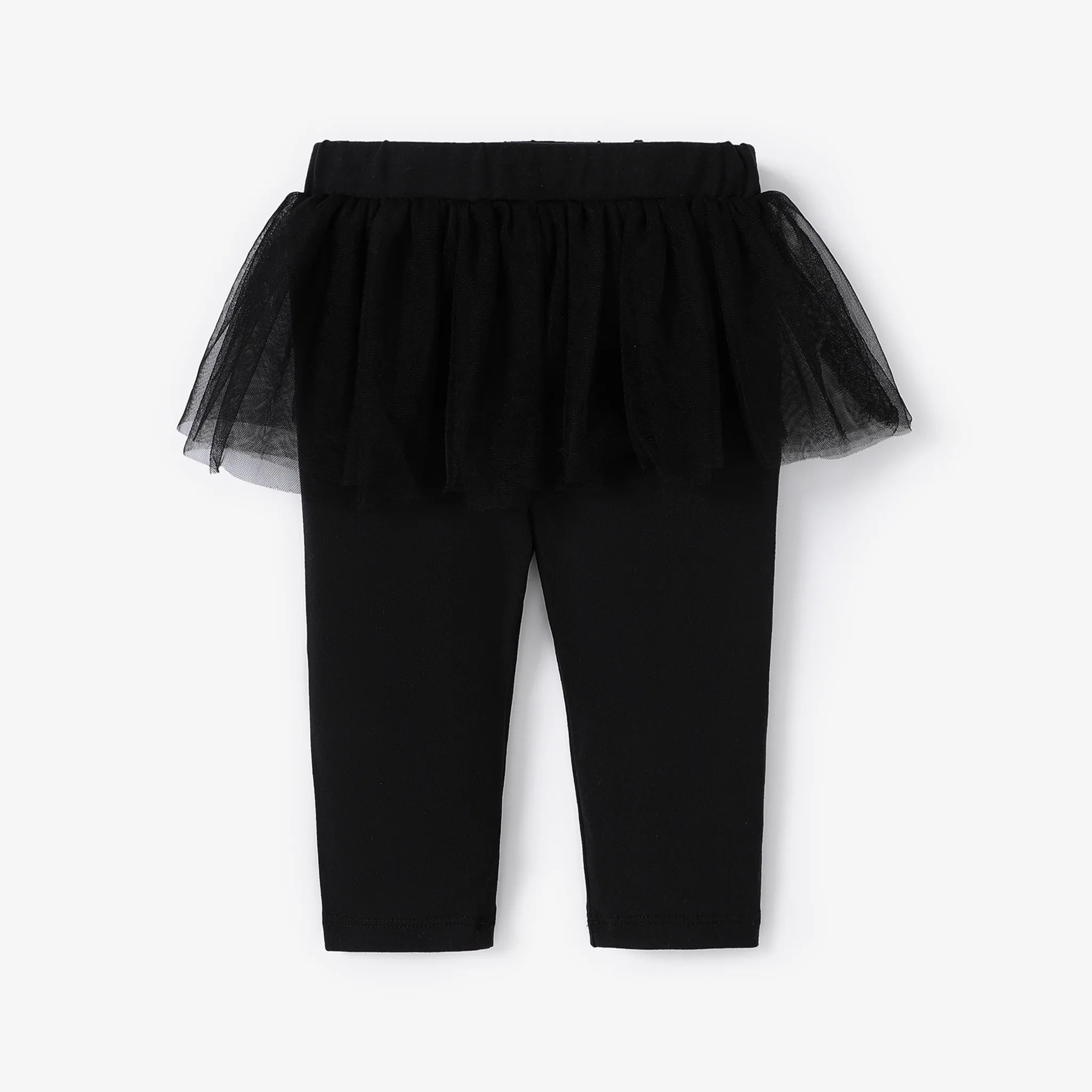 Baby Girl Solid color Mesh Fabric Stitching Leggings  big image 1
