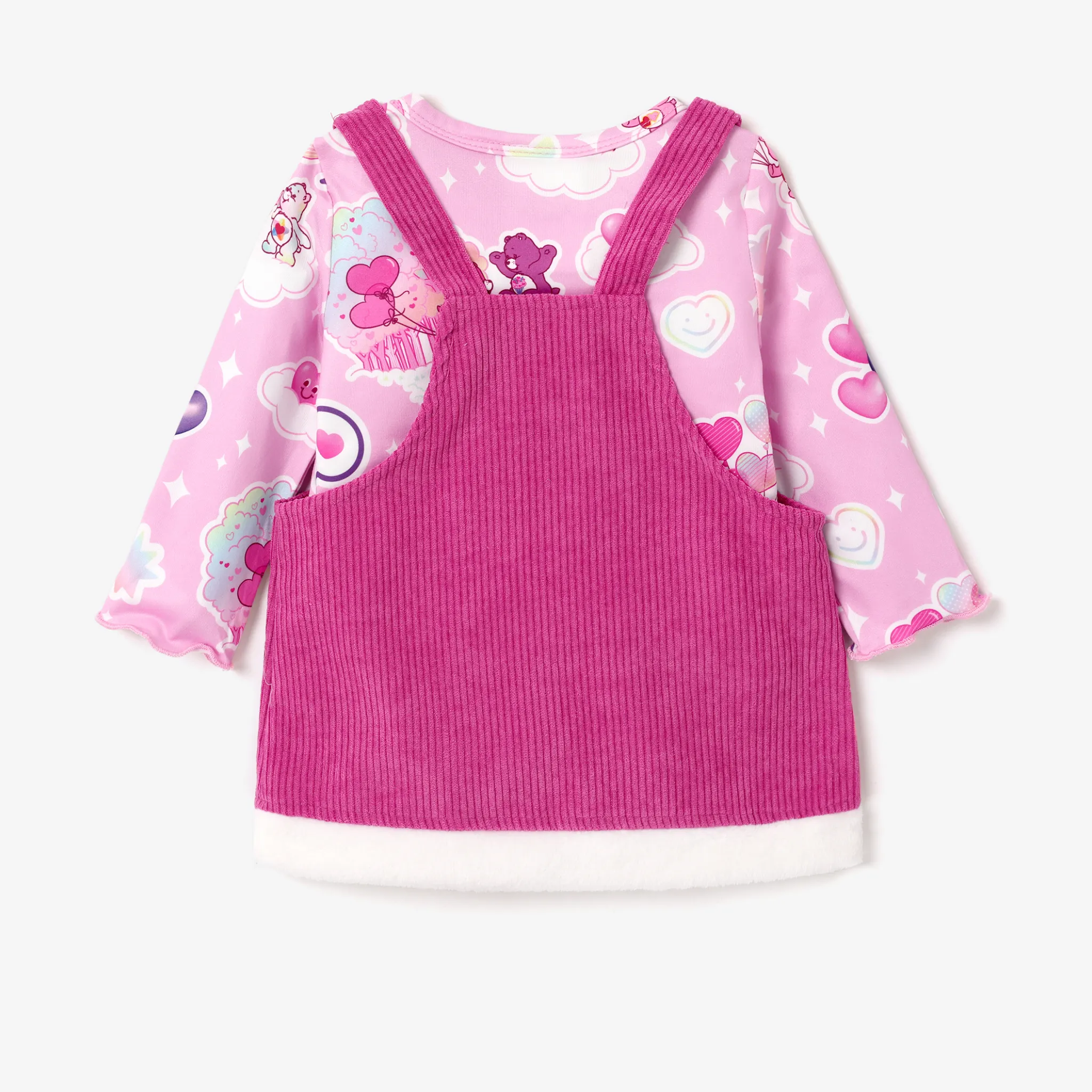 Care Bears Baby/Toddler Girl Sweet Heart-patterned Tops and Corduroy Suspender Skirts Roseo image 6