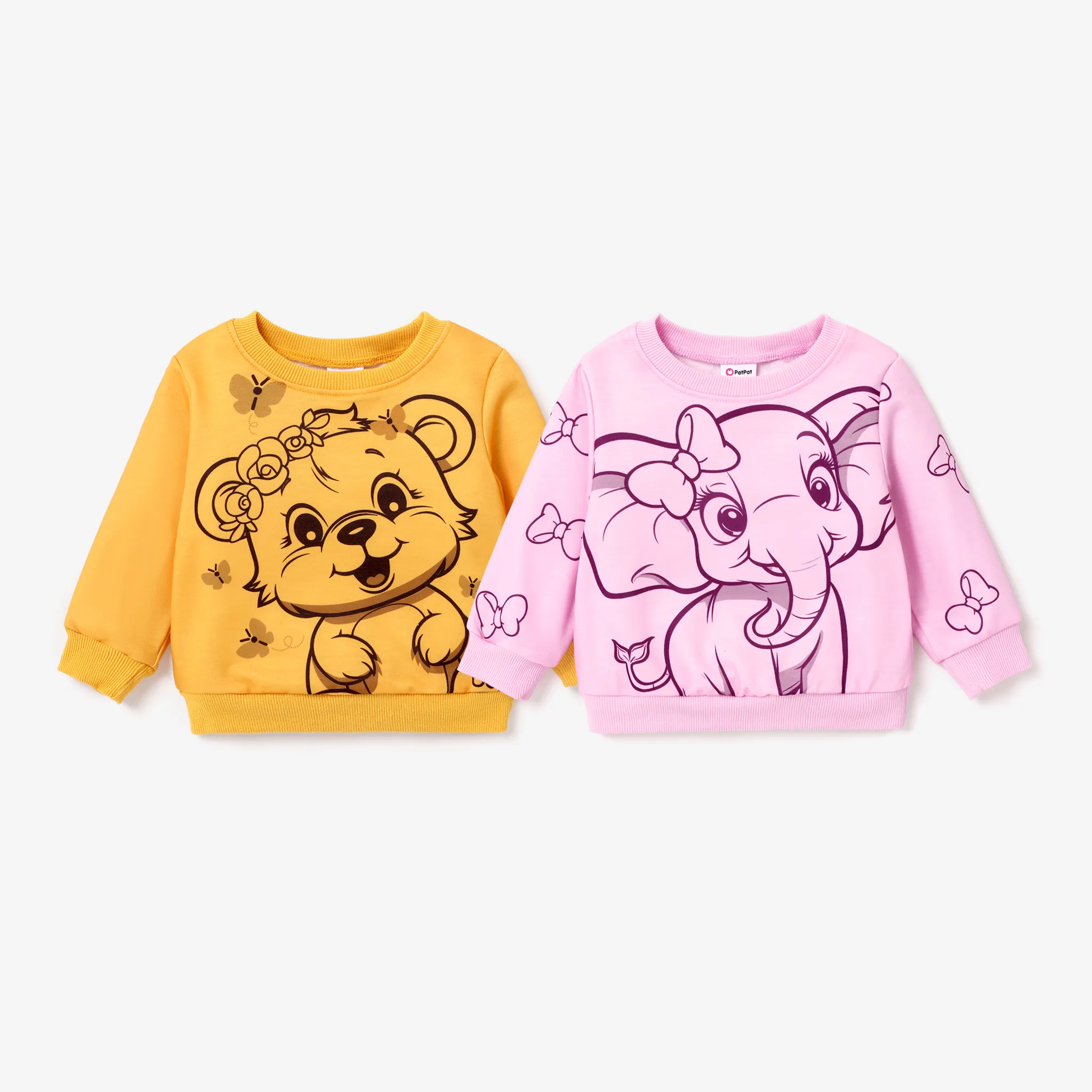 Sweat-shirt à Imprimé Animal éléphant/ours Bébé Fille