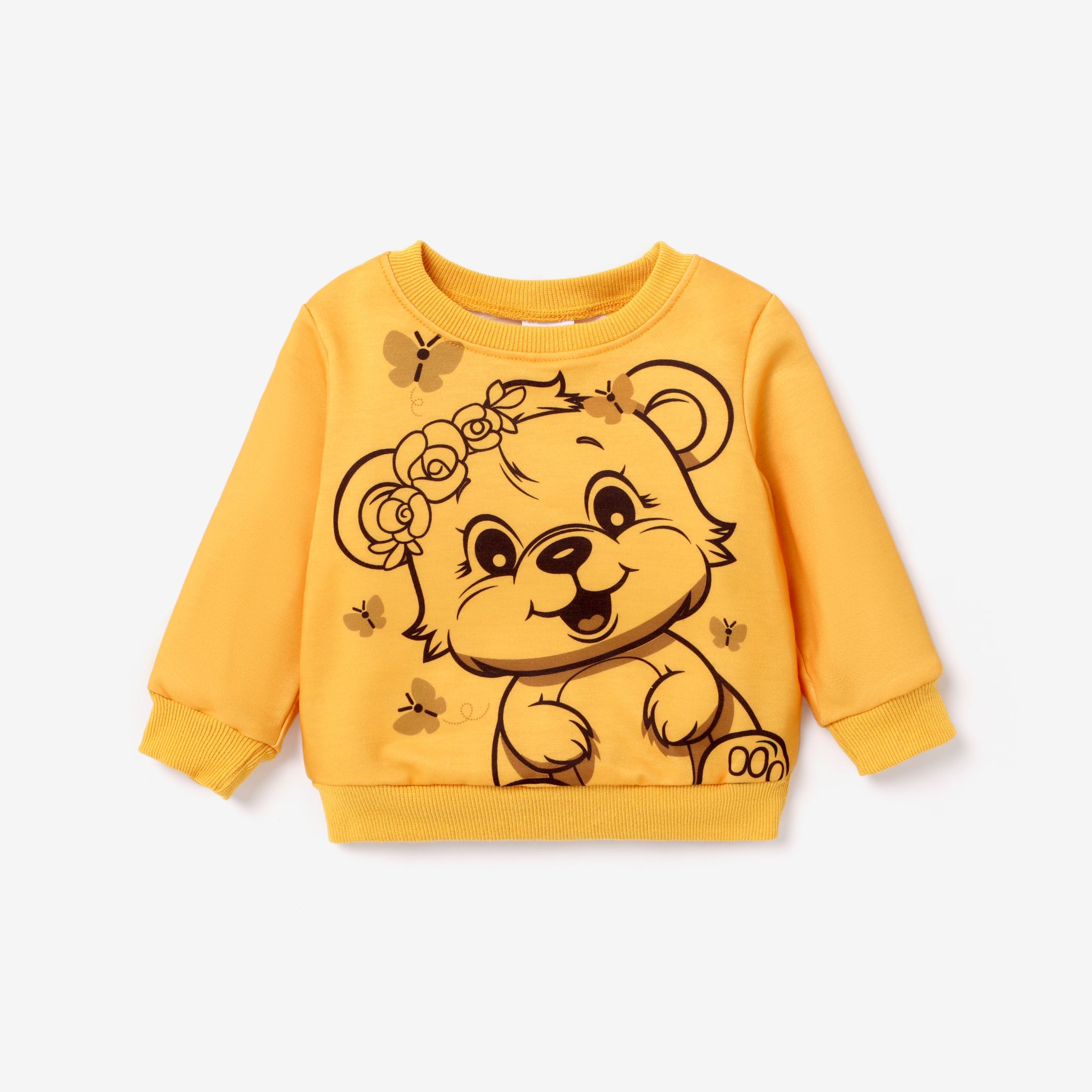 Baby Girl Elephant/Bear Animal Print Pullover Sweatshirt