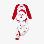 Christmas Family Matching Color-block Happy Santa Print Long-sleeve Pajamas Sets(Flame resistant)  image 6