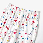 Christmas Family Matching Color-block Happy Santa Print Long-sleeve Pajamas Sets(Flame resistant)  image 5