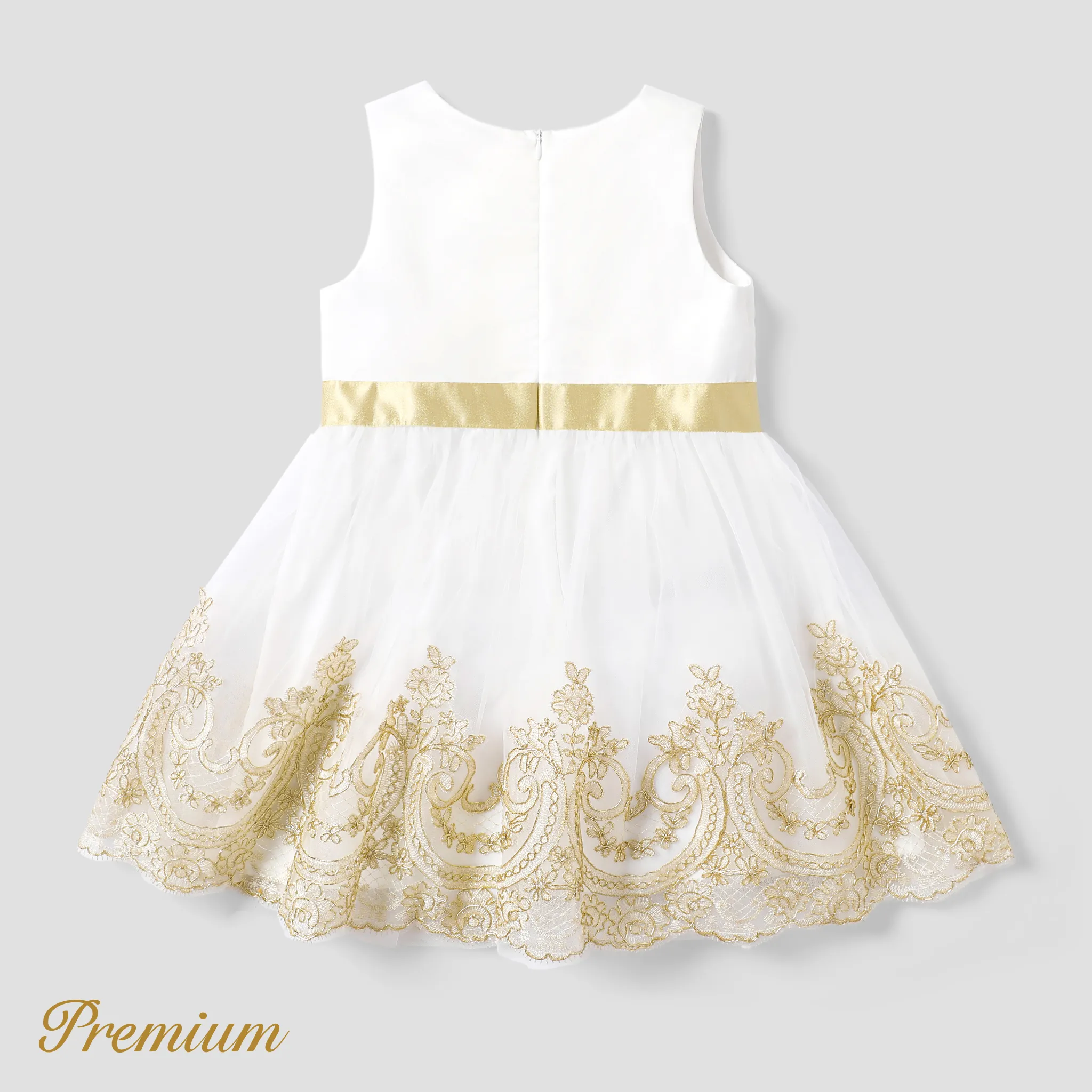 Kid Girl Elegant Multi-layered Princess Dress Gold image 2