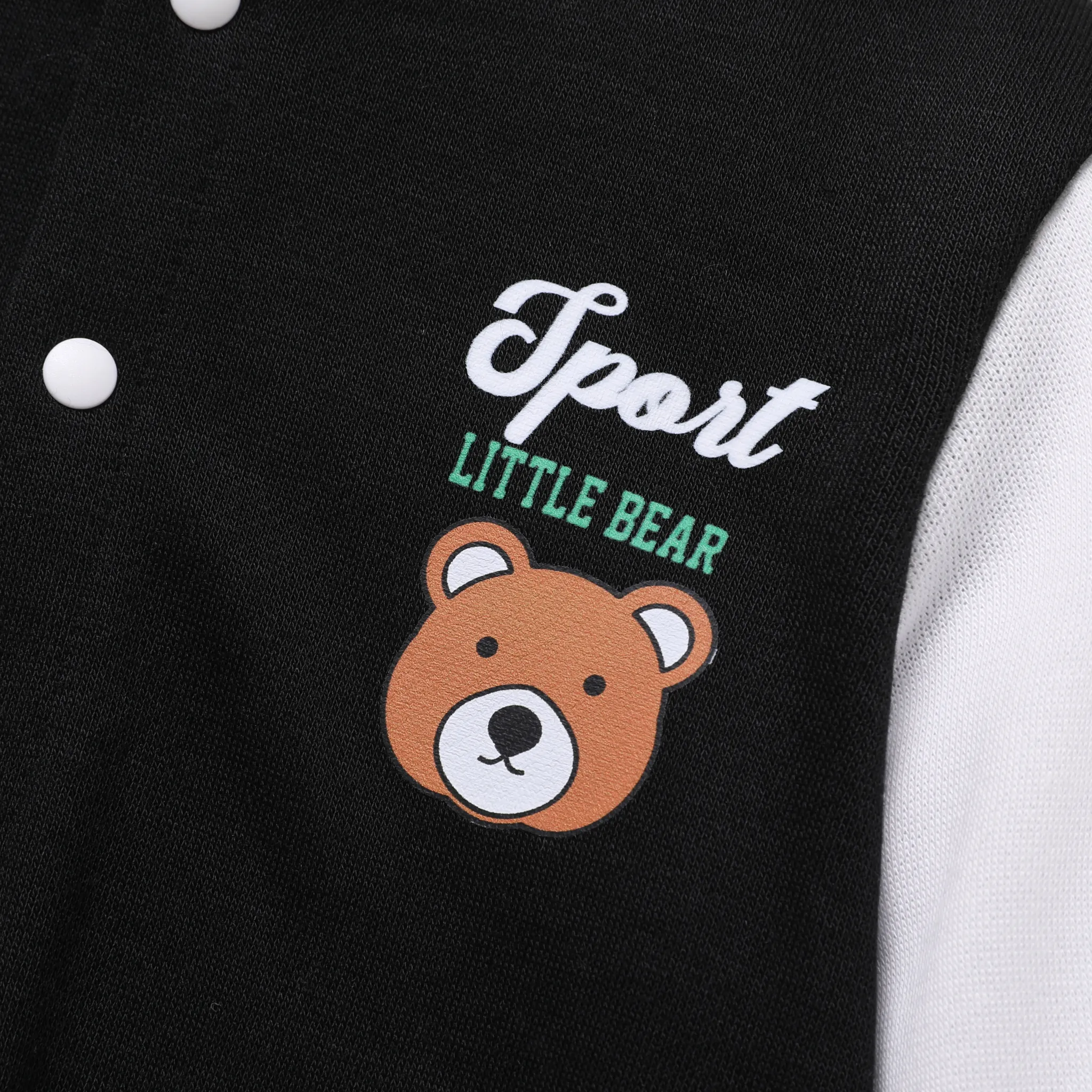 2pcs Baby Boy Casual Number Fabric Stitching Long Sleeve Set Black/White image 4