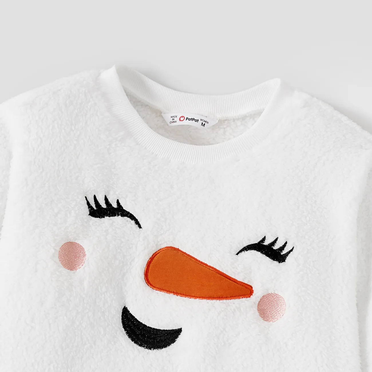 Christmas Family Matching Snowman Fleece Tops White big image 1