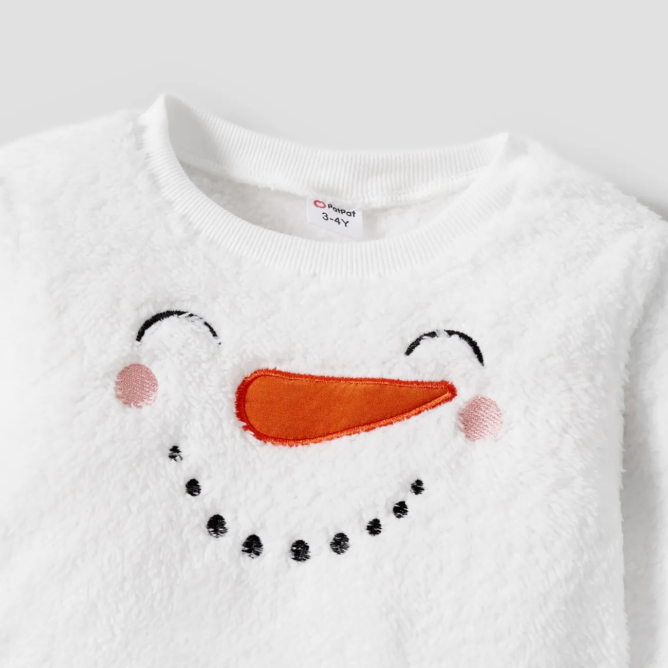 Christmas Family Matching Snowman Fleece Tops White big image 1