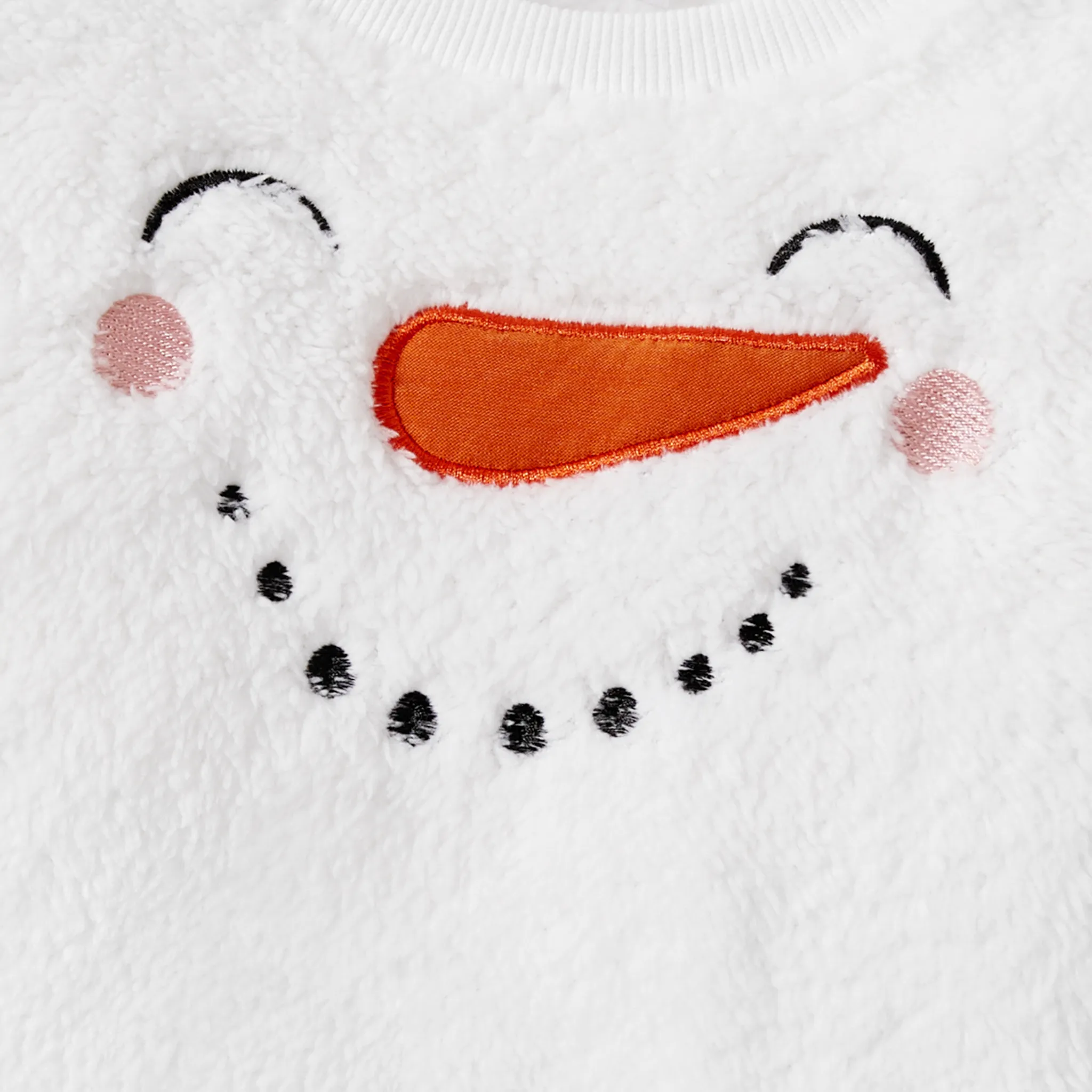Christmas Family Matching Snowman Fleece Tops White image 4