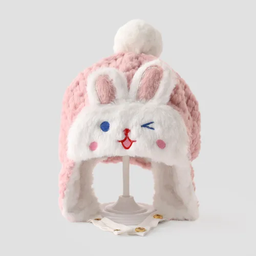 Toddler Sweet and lovely ear -protective plush rabbit hat