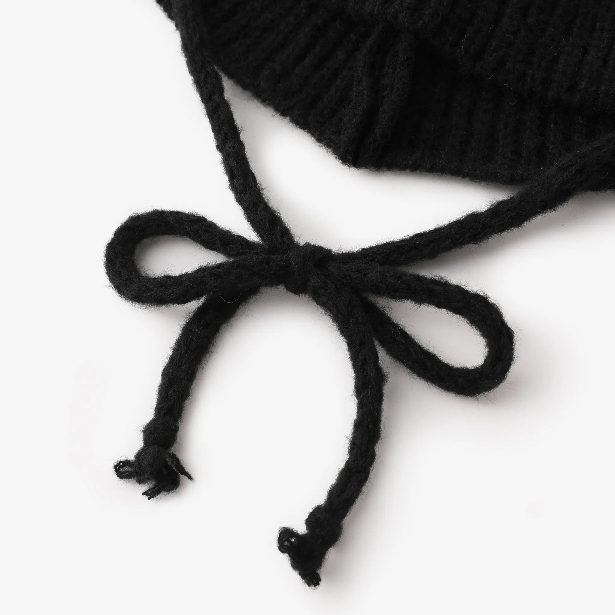 Toddler/kids Stylish and simple knitted  bucket hat Black image 2