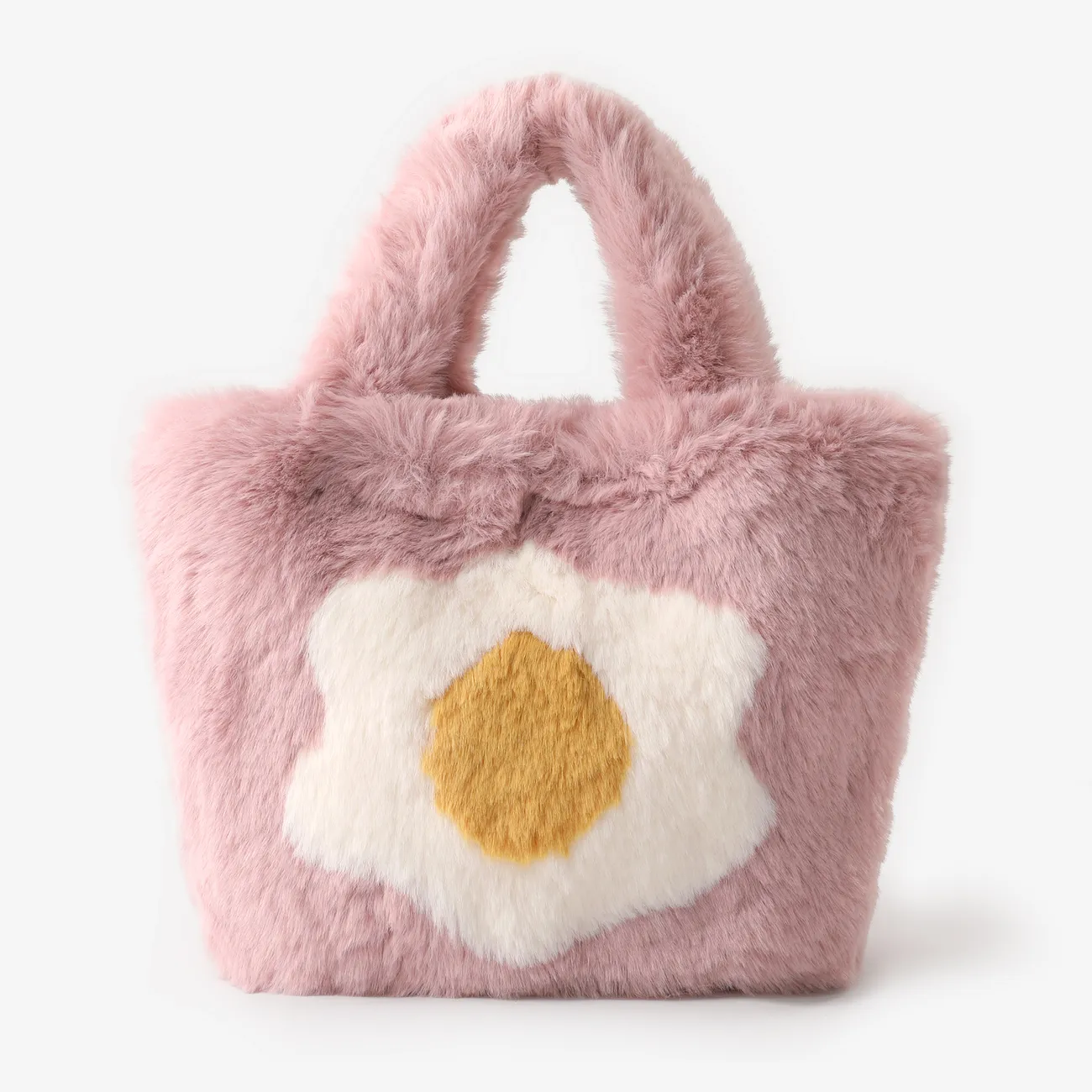 Toddler/kids/adult  Fashionable Plush Handbag with Egg Flower Pattern Mauve Pink big image 1