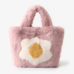 Toddler/kids/adult  Fashionable Plush Handbag with Egg Flower Pattern Mauve Pink