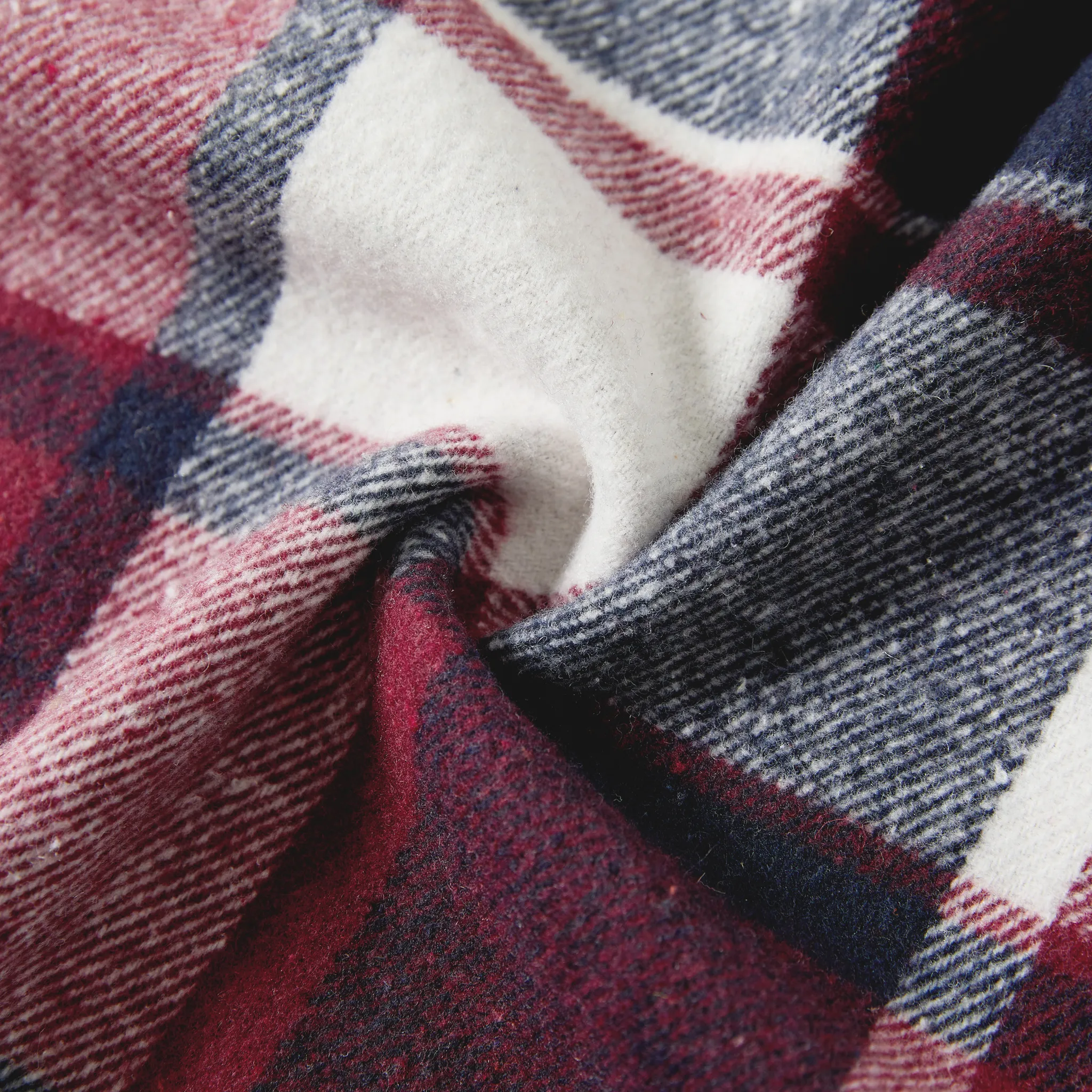 Family Matching Casual Long Sleeve Plaid Design Shirts and Knit Splicing Belted Dresses Sets WineRed image 5