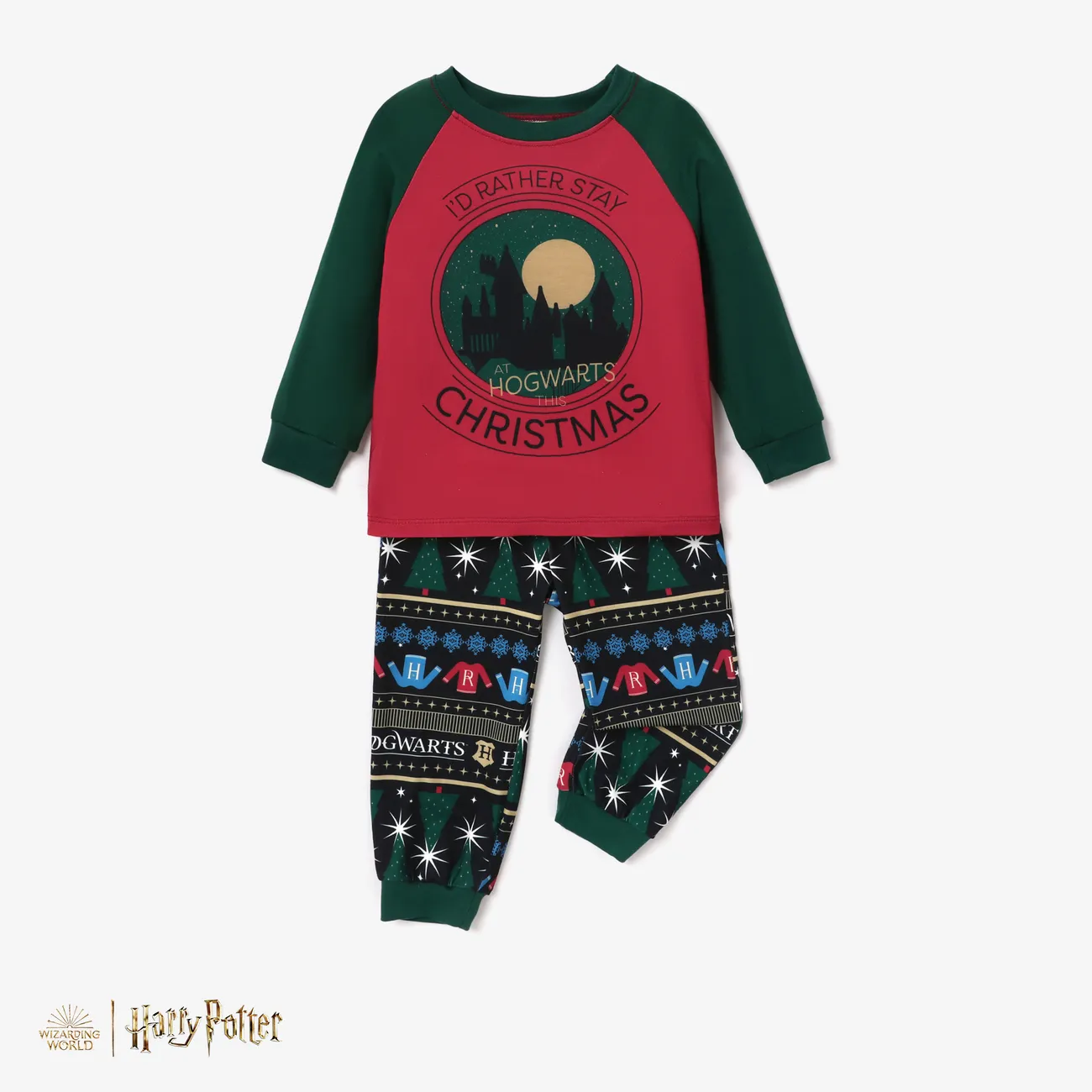 Harry Potter Christmas Family Matching Letter Print Long-sleeve Pajamas Sets (Flame Resistant) Multi-color big image 1