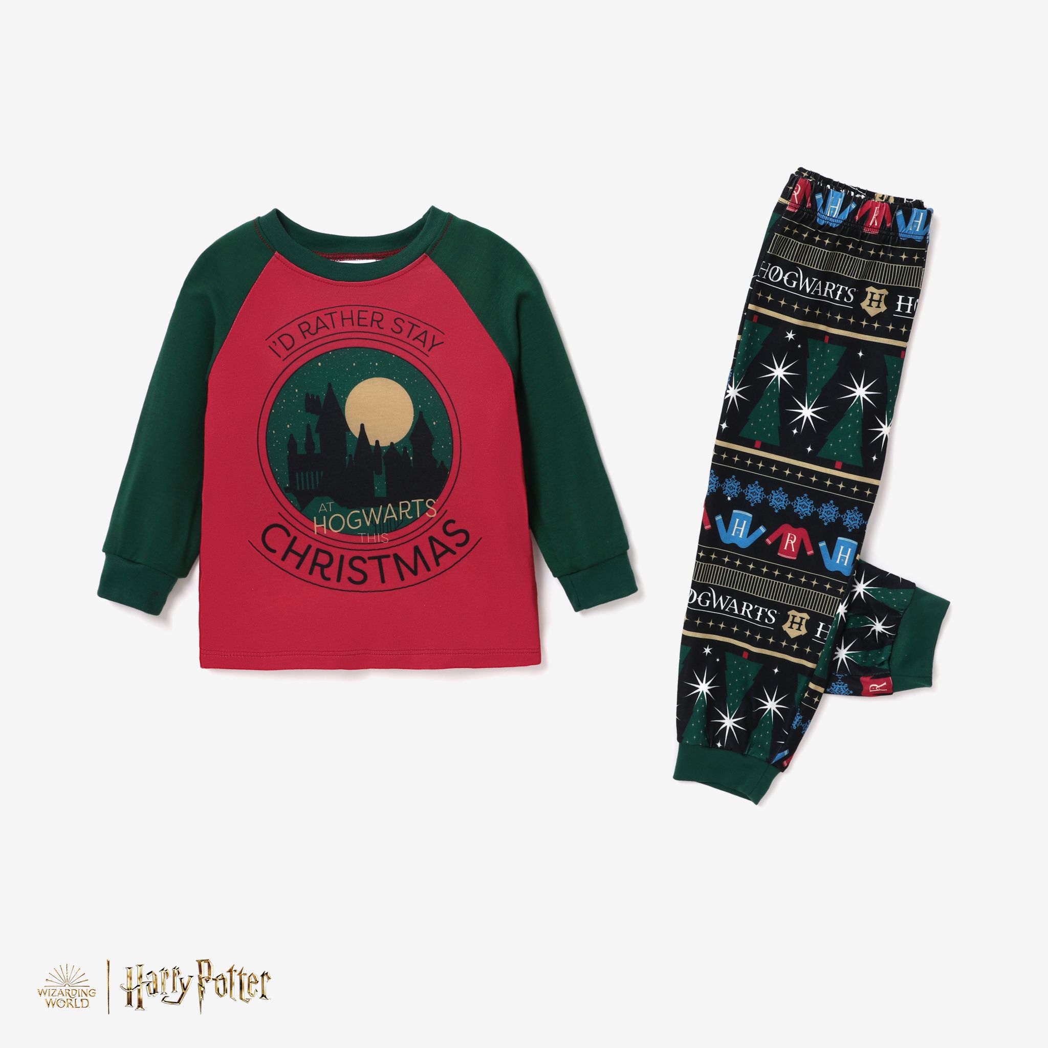 Harry Potter Christmas Family Matching Letter Print Long-sleeve Pajamas Sets (Flame Resistant)