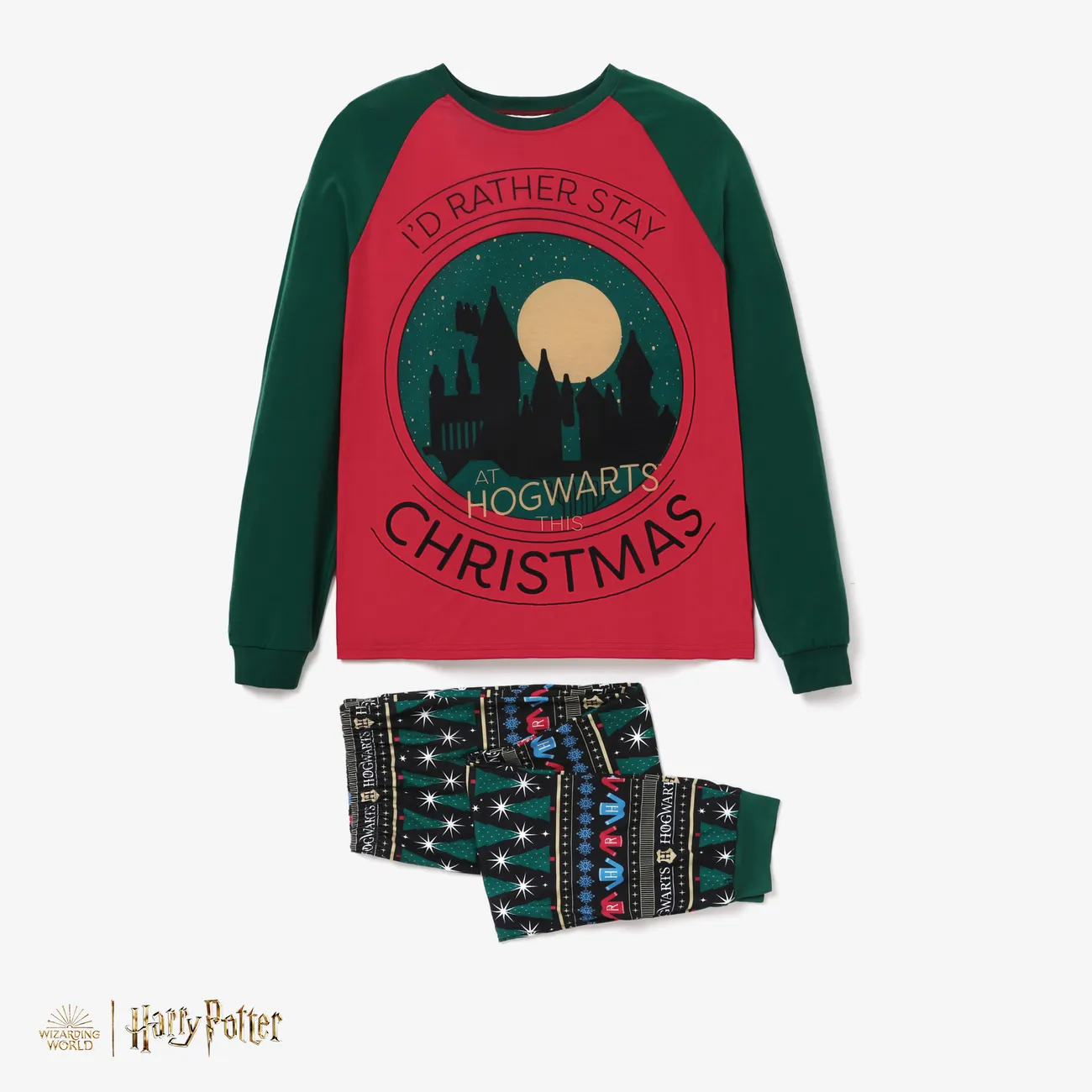 Harry Potter Natal Look de família Manga comprida Conjuntos de roupa para a família Pijamas (Flame Resistant) Multicolorido big image 1