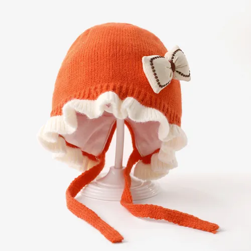 Baby‘s cute princess knitted hat with bow
