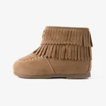 Toddler and Kids Girl's Casual Solid Color Tassel Decor Boots Brown image 2