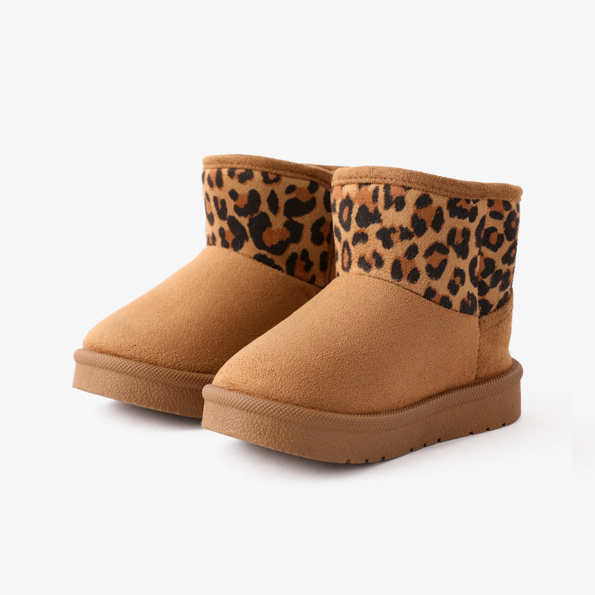 Toddler & Kids Leopard Print Slip-on Fleece Snow Boots