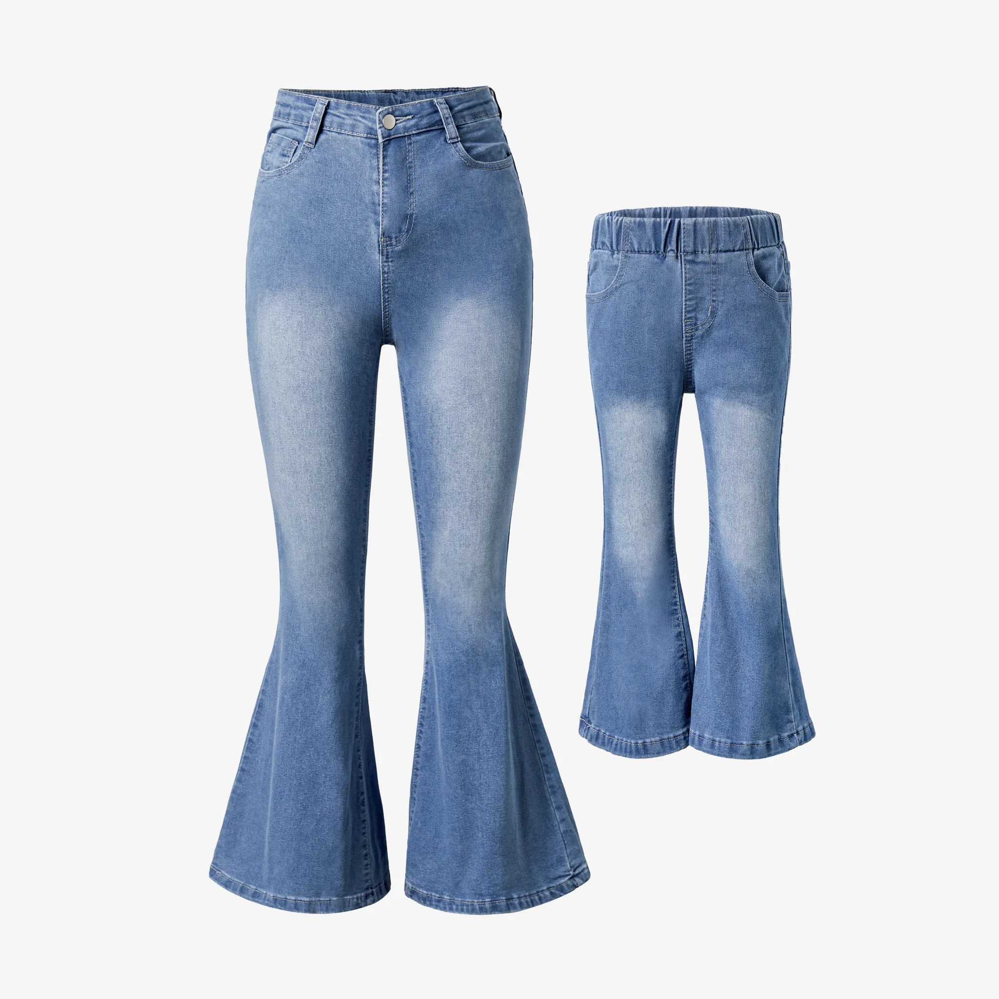 Mommy and Me Blue Flared Jeans Denim Pants Blue image 2