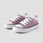 Toddler / Kid Solid Soft Sole Canvas Shoes (Letters on the heel and tongue of the shoe) (Random delivery of different soles) Purple