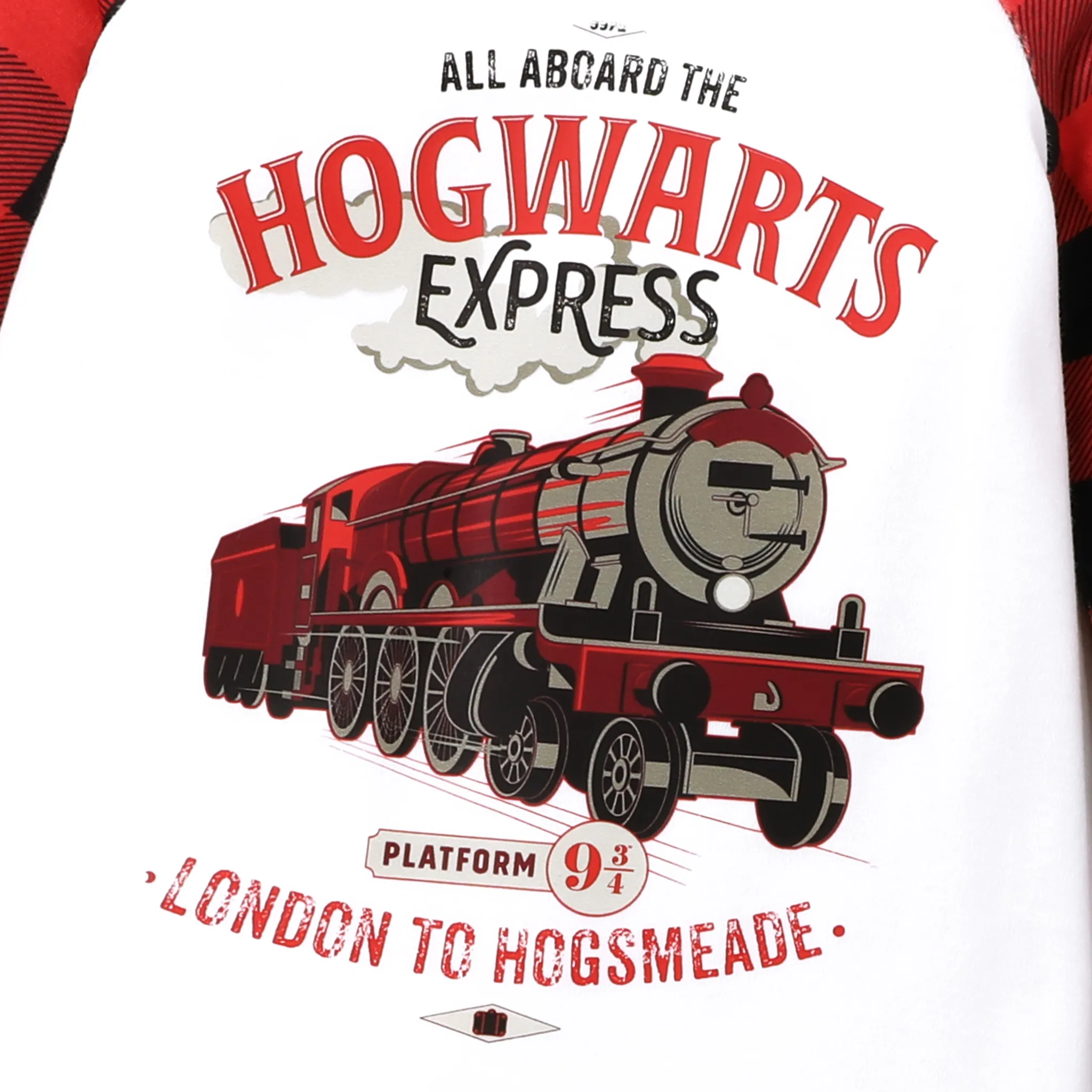 Harry Potter Christmas Family Matching Letter& Character Print Long-sleeve Pajamas Sets (Flame Resistant) Red image 2