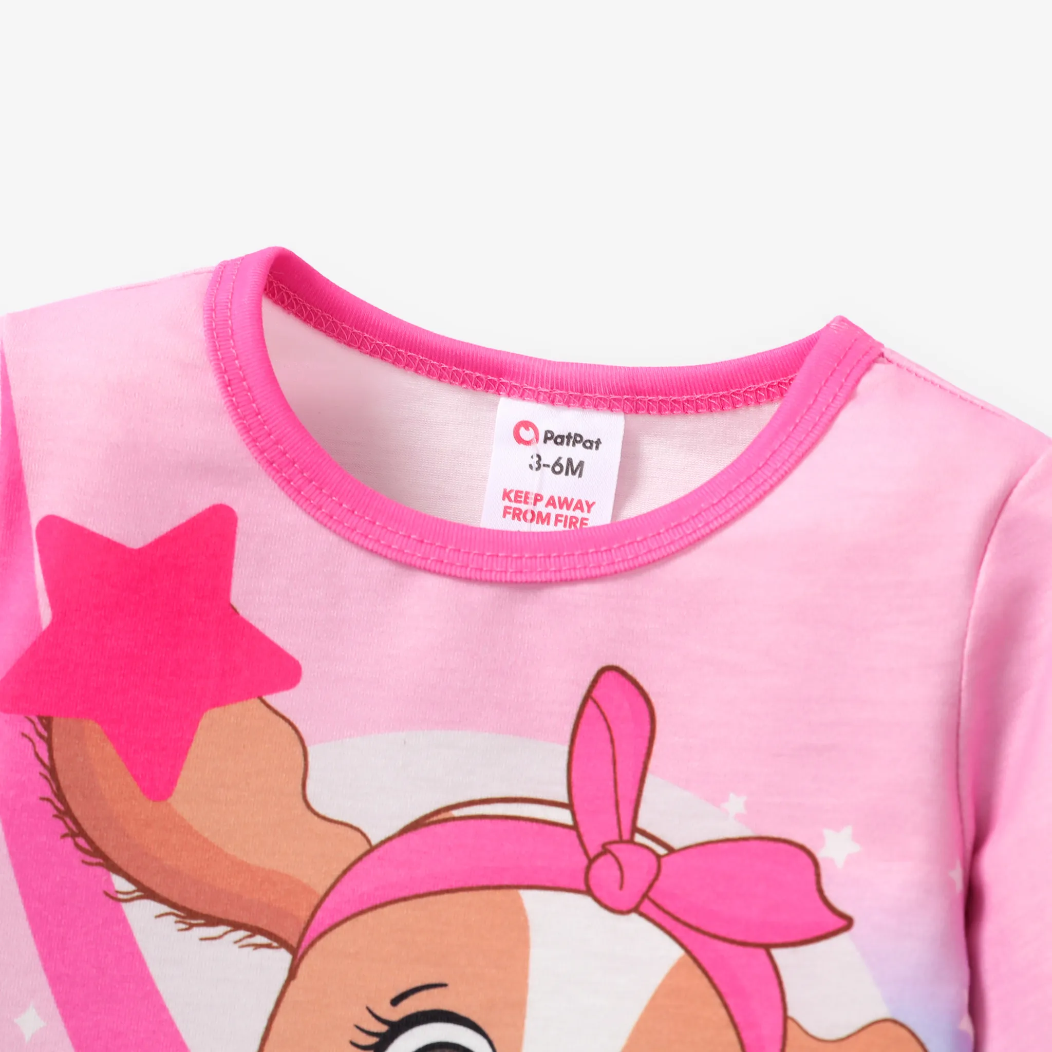 2pcs Baby/Toddler Girl Sweet Dog and Rainbow Pattern Pajamas Baby Pink image 3
