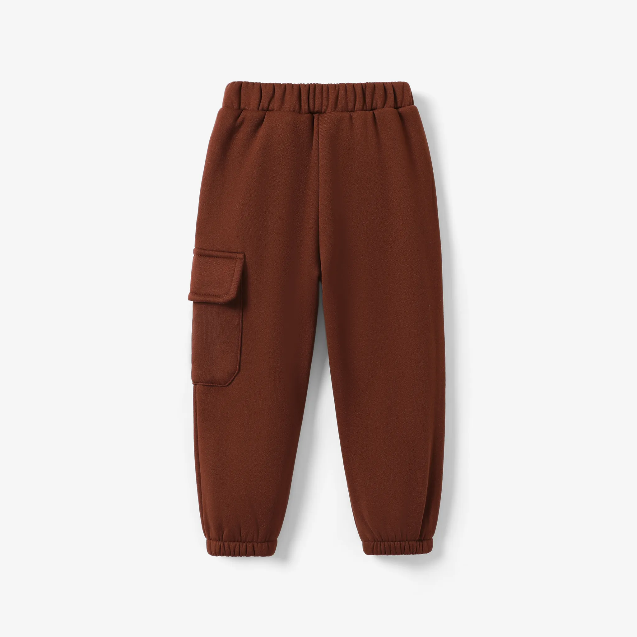 Boy's Loose Casual Pants with Patch Pocket - 1pc, Polyester-Spandex Blend, Solid Color