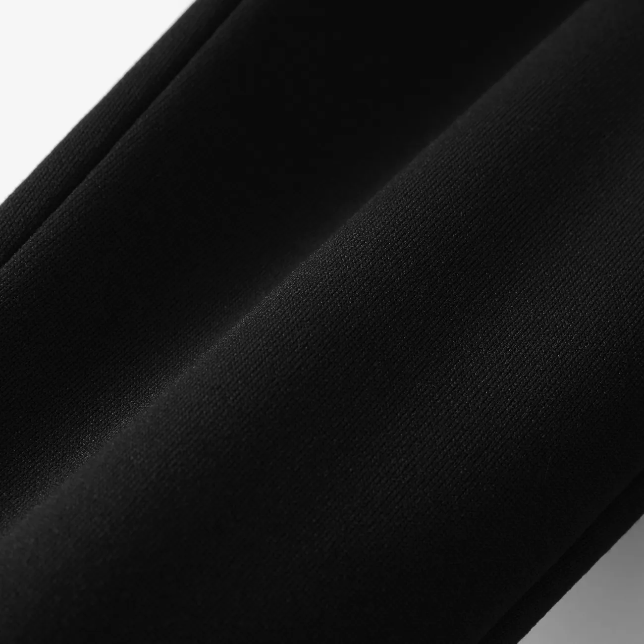 Lockere Freizeithose für Jungen mit aufgesetzten Taschen - 1 Stück, Polyester-Spandex-Mischung, einfarbig schwarz big image 1