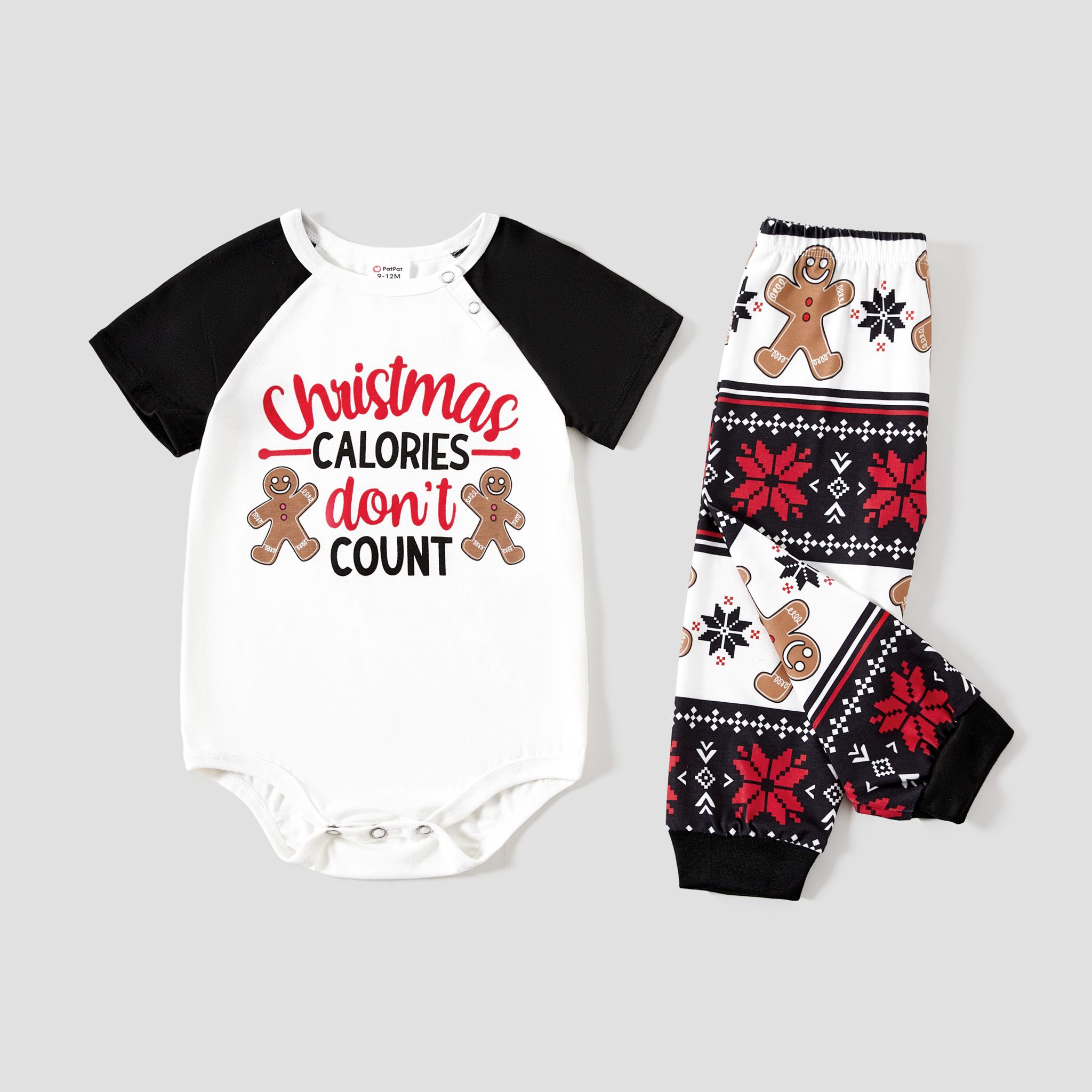 Christmas Family Matching Gingerbread Man Print Short-sleeve Pajamas Sets(Flame Resistant)