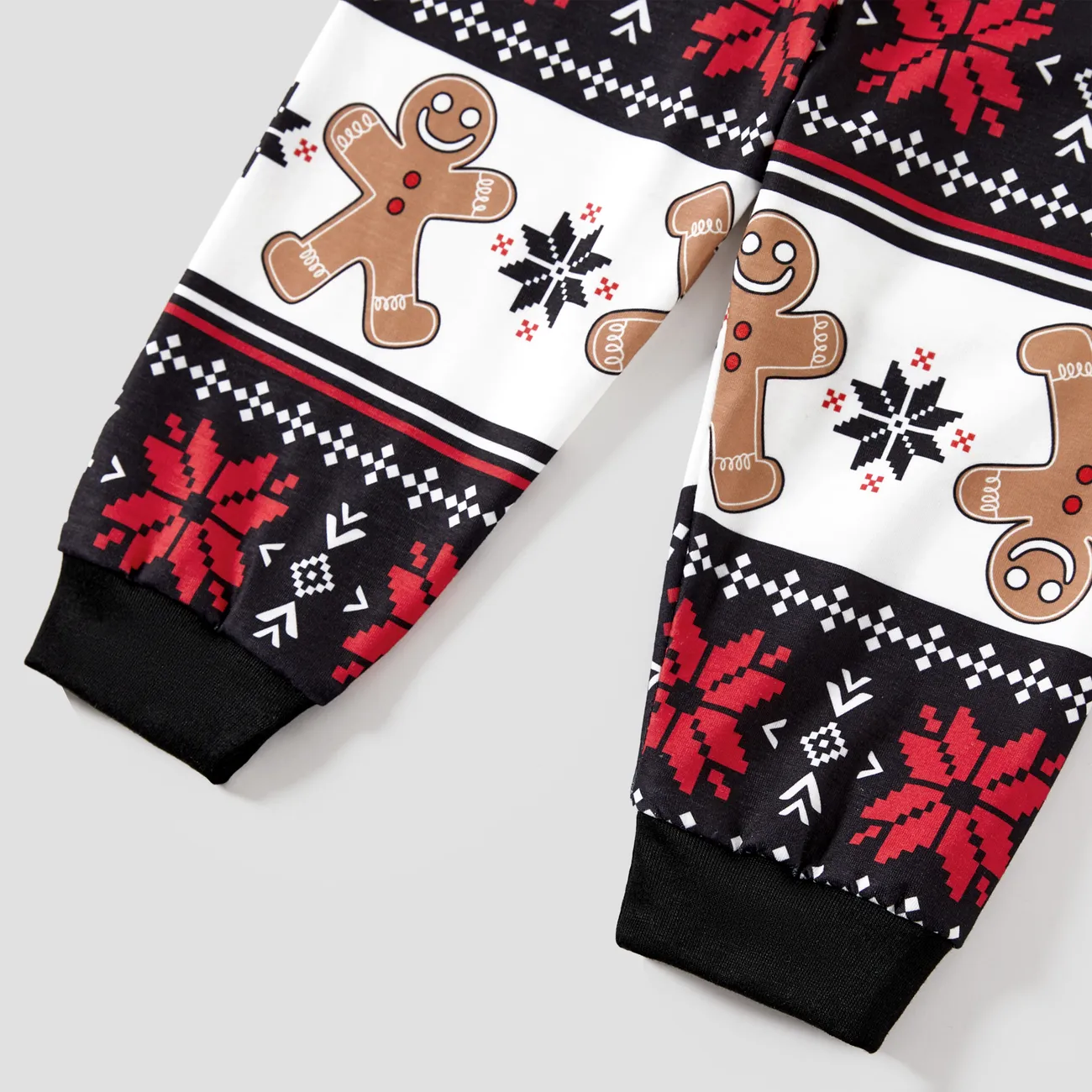 Weihnachten Familien-Looks Kurzärmelig Familien-Outfits Pyjamas (Flame Resistant) schwarz big image 1