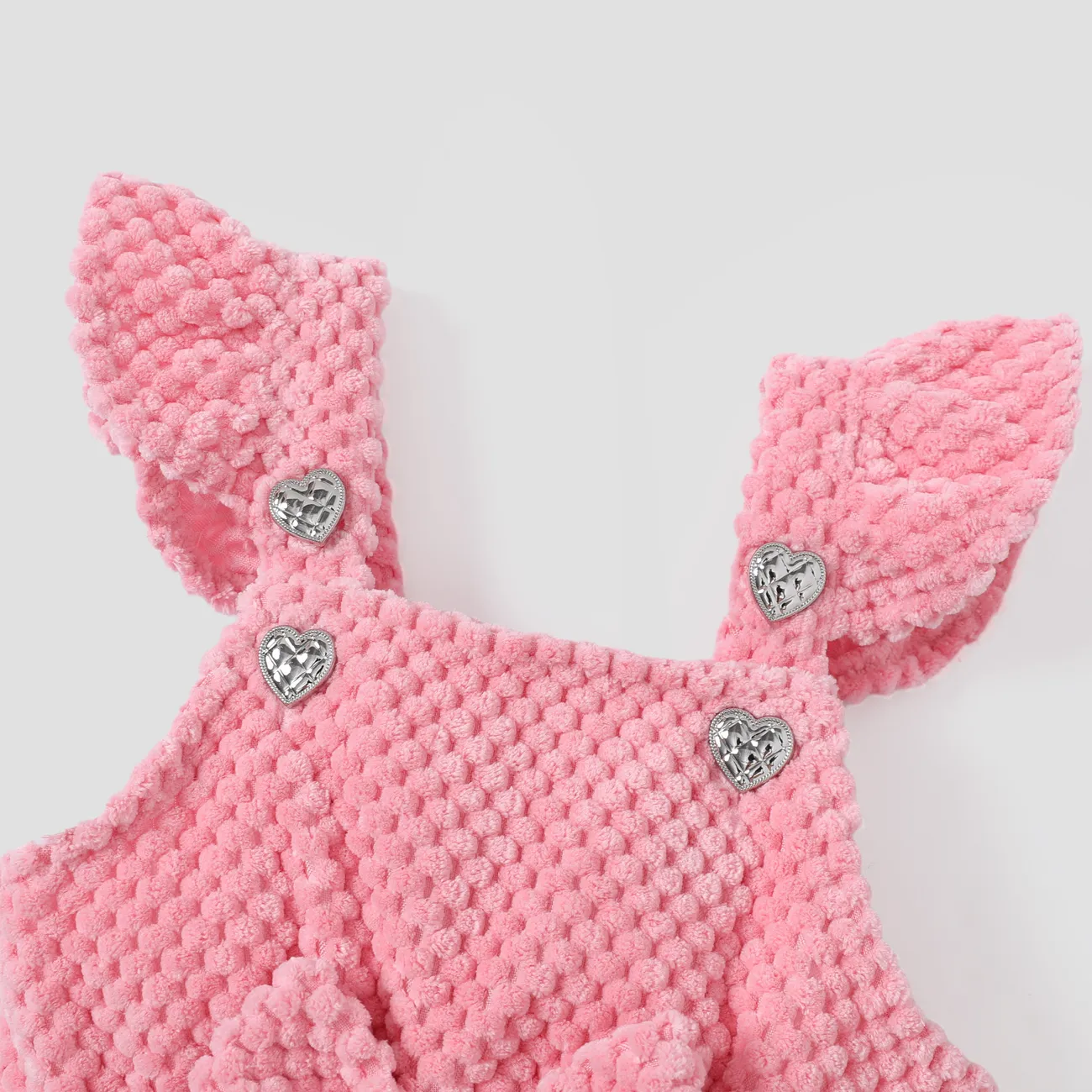 2 Stück Baby Mädchen Knöpfe Süß Langärmelig Baby-Sets rosa big image 1
