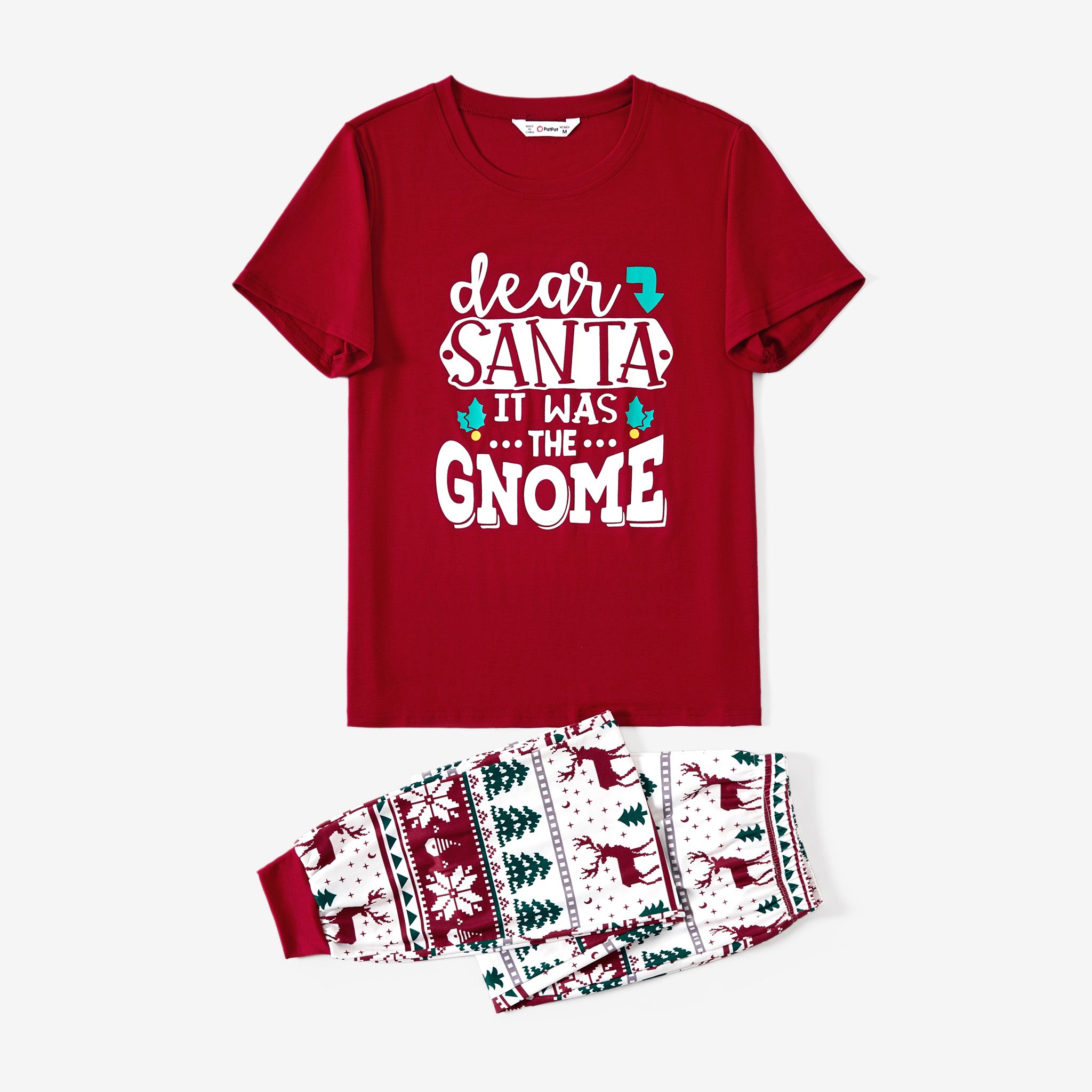 Christmas Family Matching Festival Theme&Letters Print Short-sleeve Pajamas Sets(Flame Resistant)