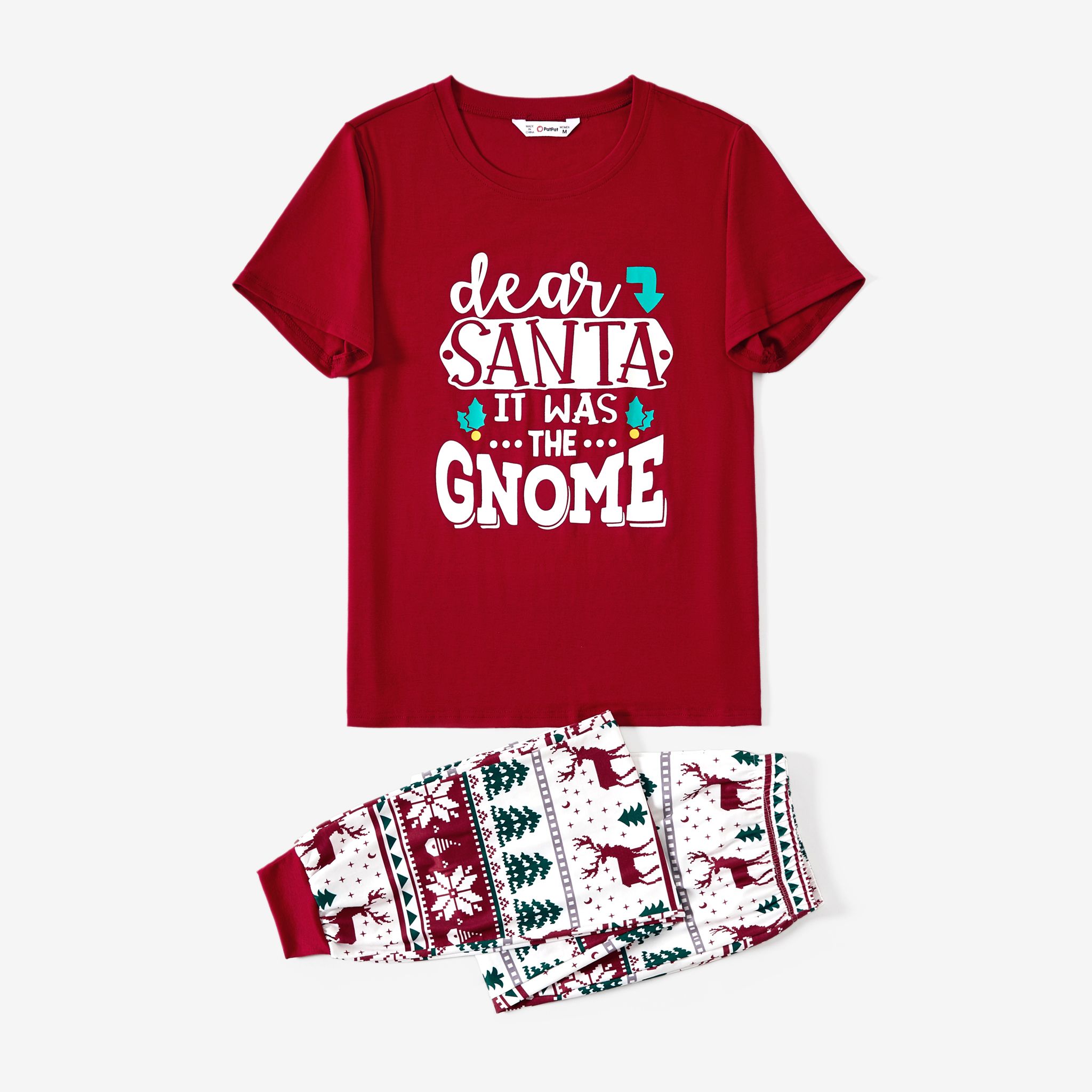 

Christmas Family Matching Festival Theme&Letters Print Short-sleeve Pajamas Sets(Flame resistant)