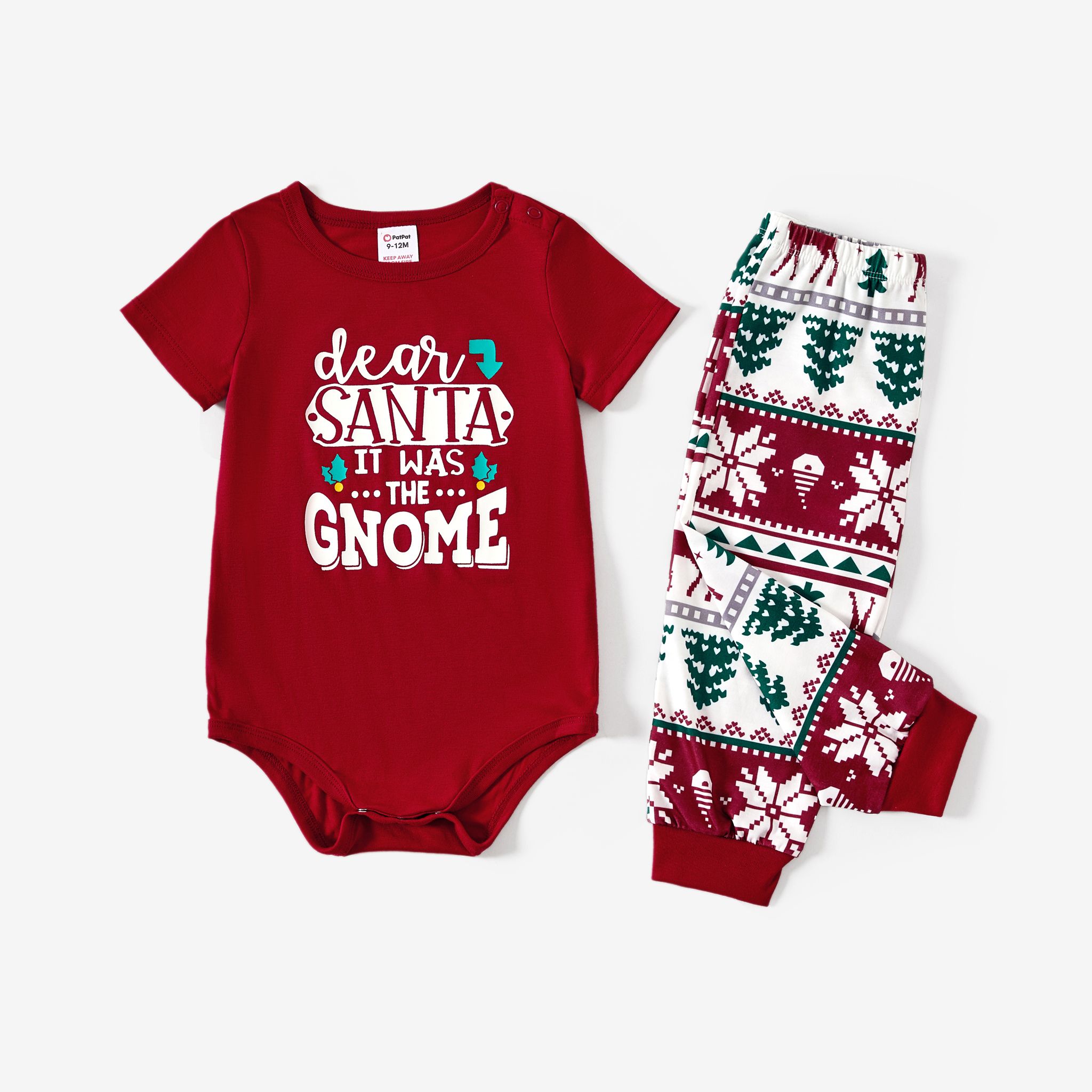 Christmas Family Matching Festival Theme&Letters Print Short-sleeve Pajamas Sets(Flame Resistant)