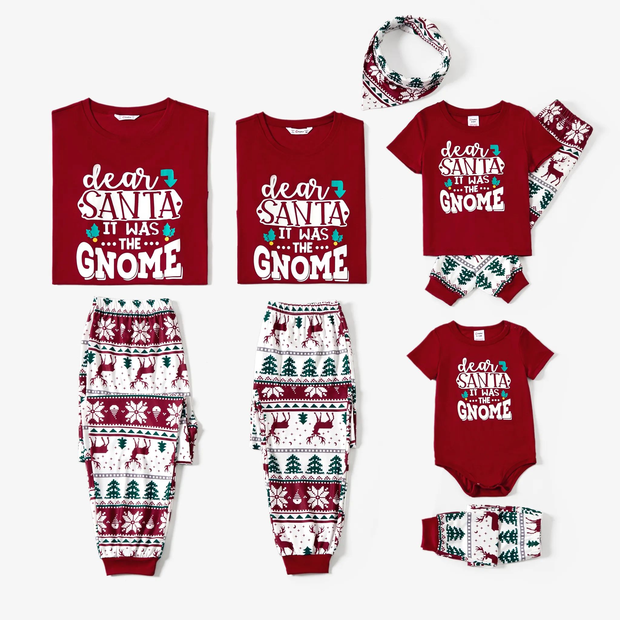 Christmas Family Matching Festival Theme&Letters Print Short-sleeve Pajamas Sets(Flame resistant)